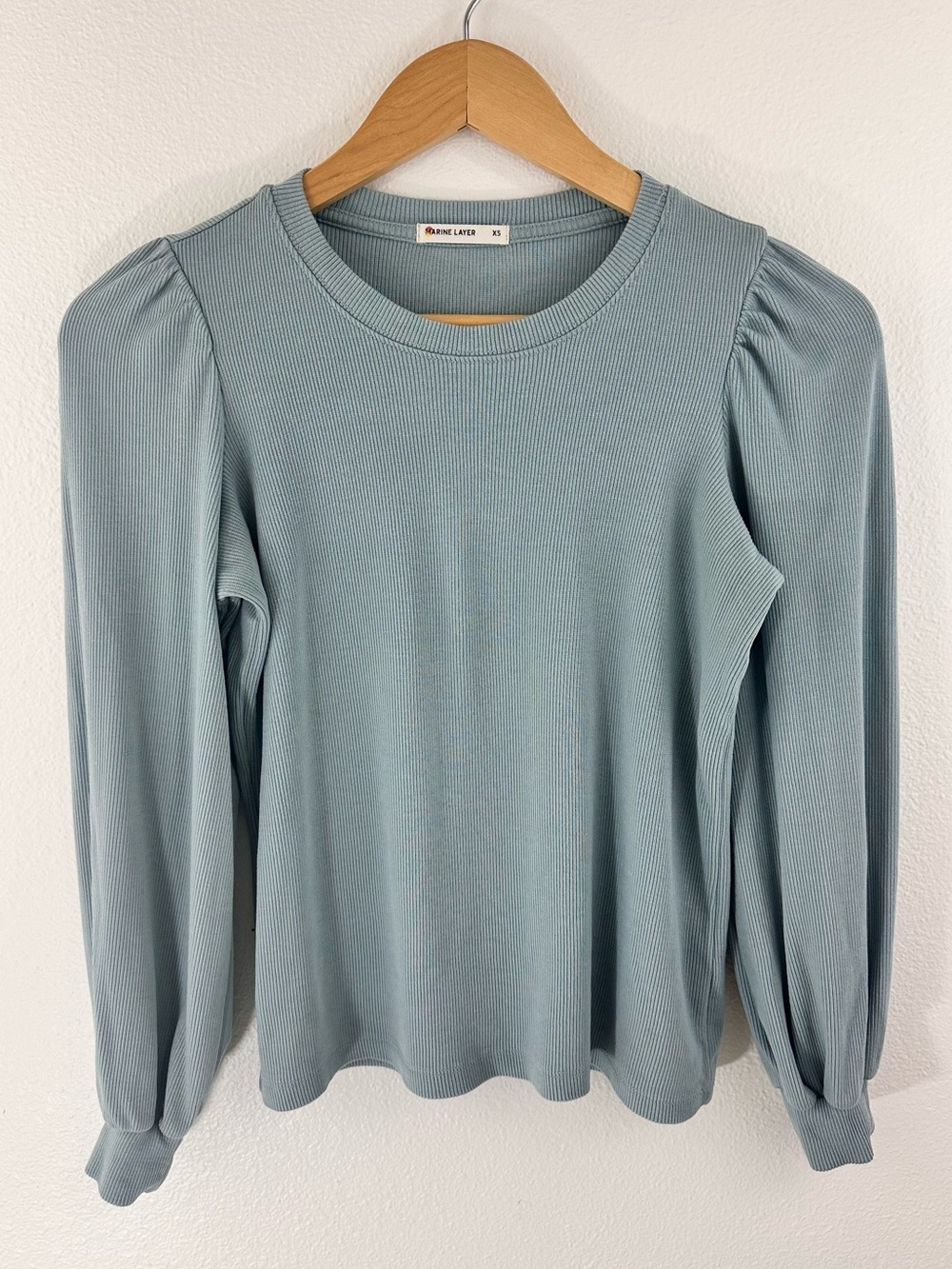 Marine Layer Long Puff Sleeve Top Stretchy Tencel Lyocell XS